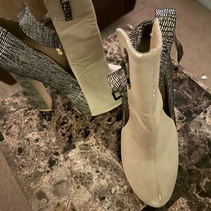 Elegant Cream and Black Women's Heels